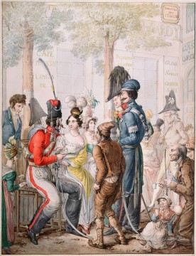 コザケスとパリのペンダント職業同盟軍団 1814 年 ゲオルグ・エマヌエル・オピスの風刺画 Oil Paintings